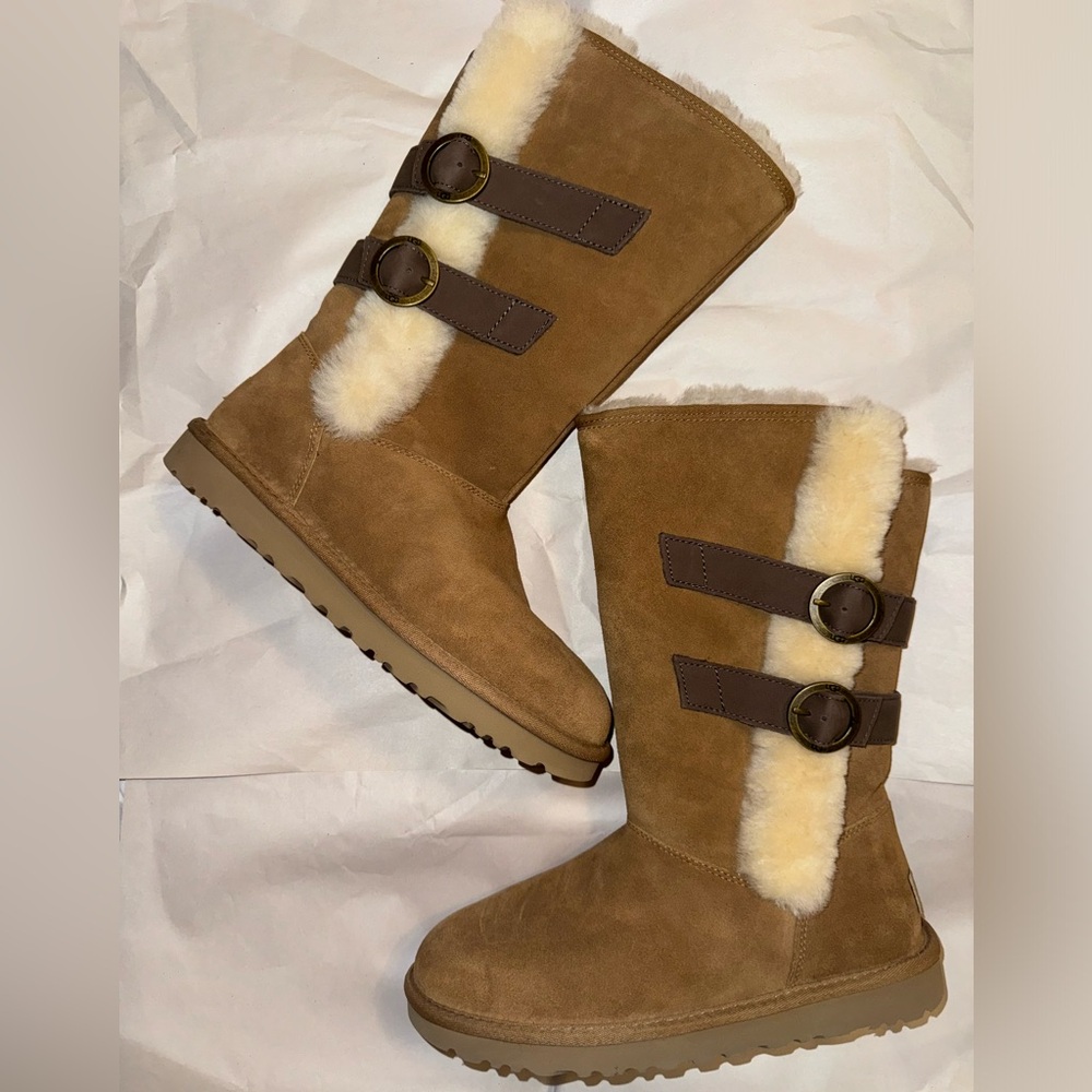 UGG Aletheia Tall Boots in Chestnut, Size 8 (Like New!) - Picture 1 of 9